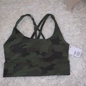 Lululemon energy bra long line camo green